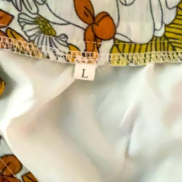 Floral lined Chiffon Blouse - yellow-Orange - Picture 6 of 7